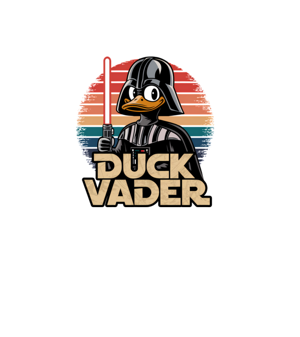 Duck Vader model negru pe tricou