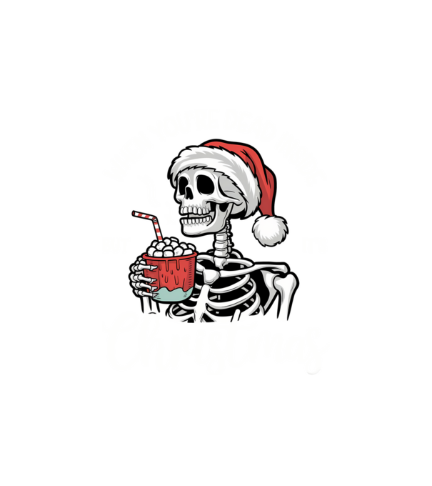 Dead inside, but it's christmas Negru model nisipiu pe tricou