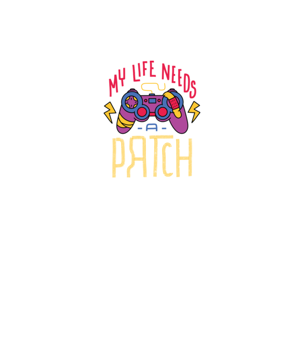 My life needs a patch Gamer model negru pe tricou