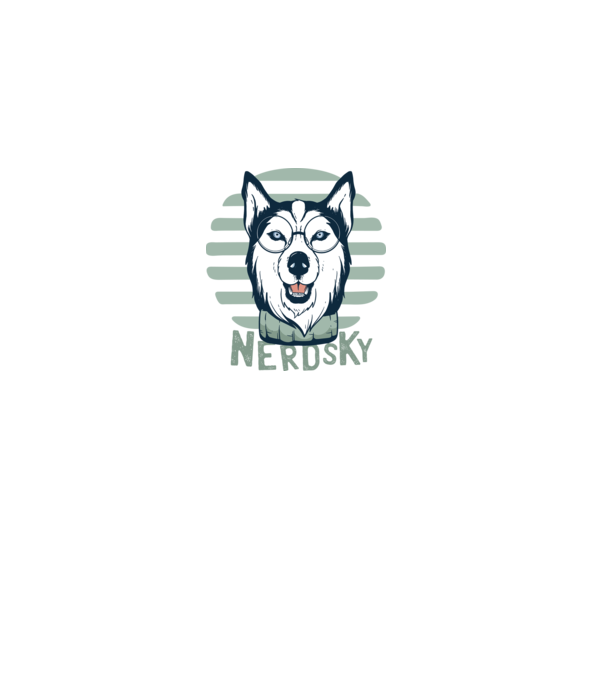 Nerdsky Husky model negru pe tricou
