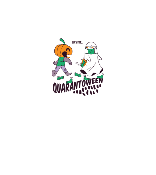 Quarantoween model alb pe tricou