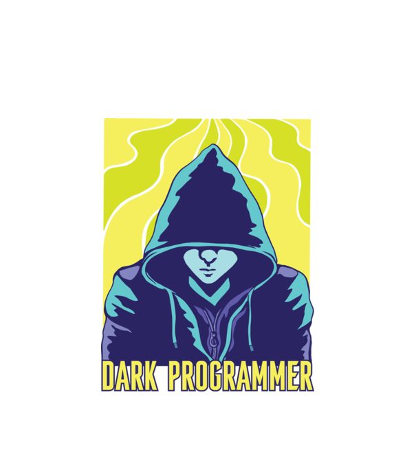 Dark Programmer model alb pe tricou