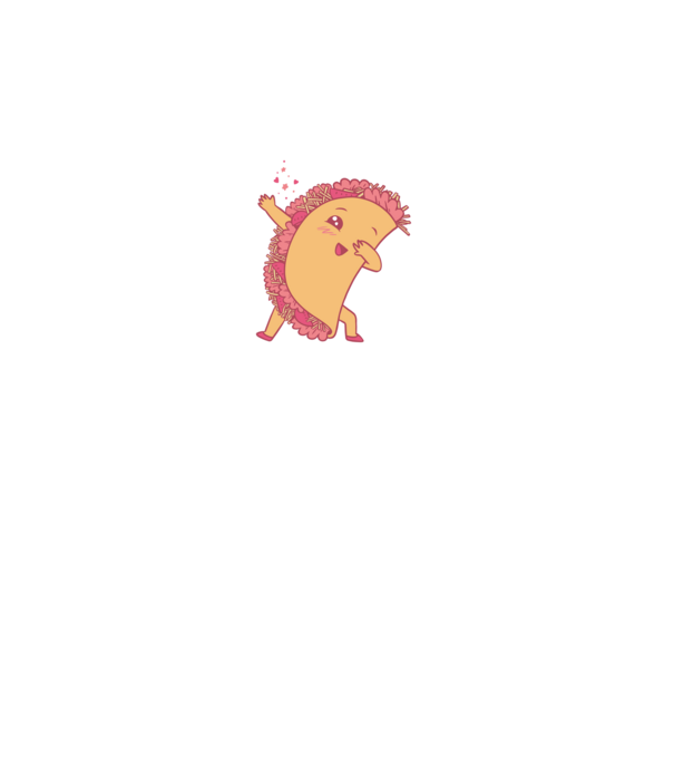 Kawaii Taco DAB model negru pe tricou