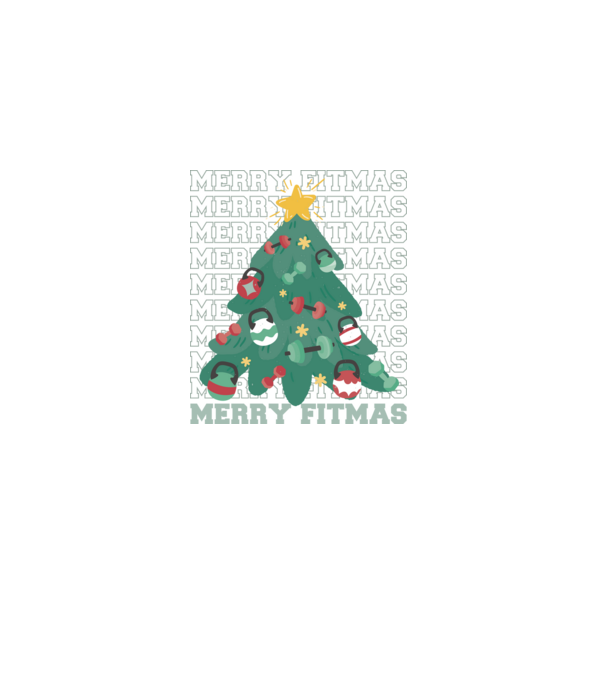 Merry Fitmas Fitmas Pom de Crăciun Fitness model negru pe tricou