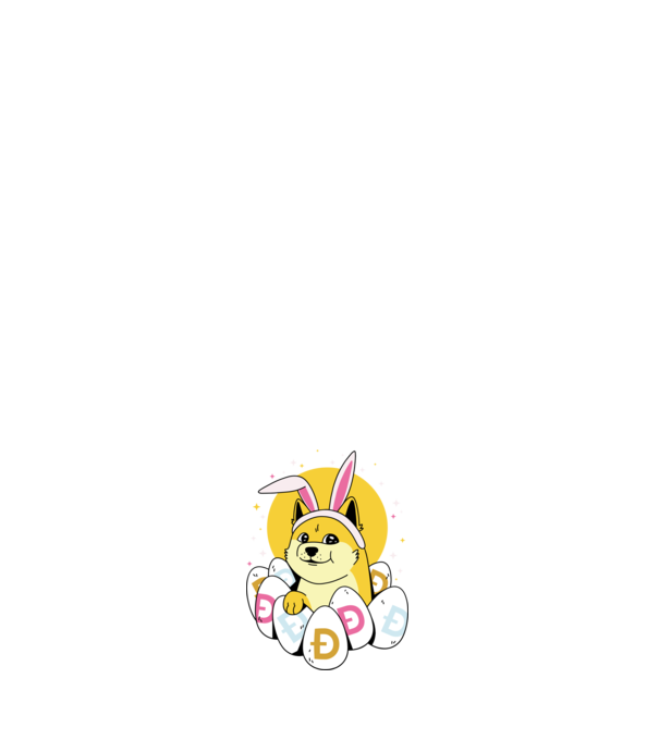 Dogecoin Paște model negru pe tricou