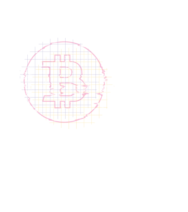 Bitcoin Glitch model alb pe tricou