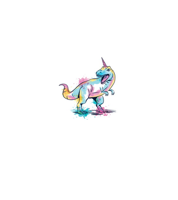 Unicornsaurus - Dinozaur Unicorn model alb pe tricou