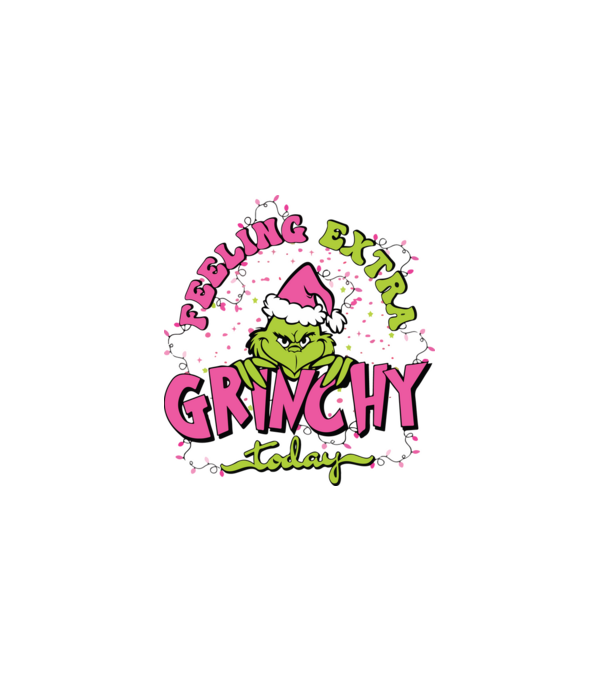 Feeling extra Grinchy today model negru pe tricou