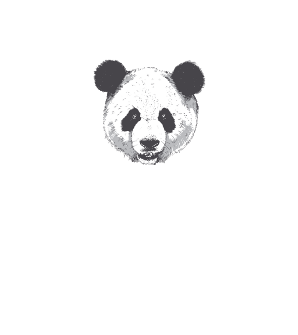Cap de panda model alb pe tricou