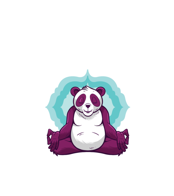 Panda Meditație model alb pe tricou