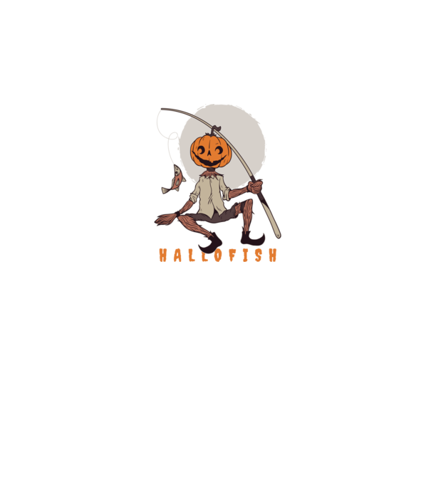 Hallofish - Pescar Halloween model negru pe tricou