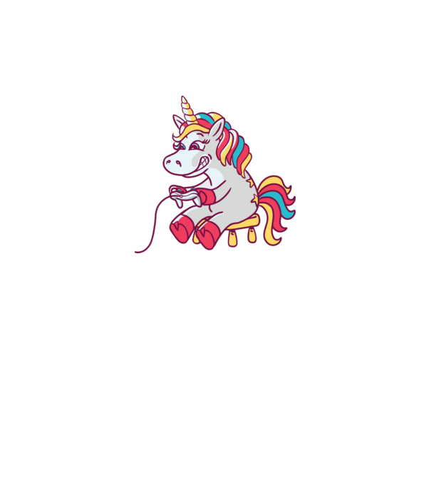 Gamer Unicorn model turcoaz pe tricou