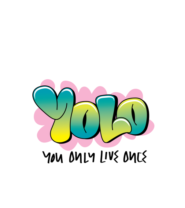 YOLO - You only live once model alb pe tricou
