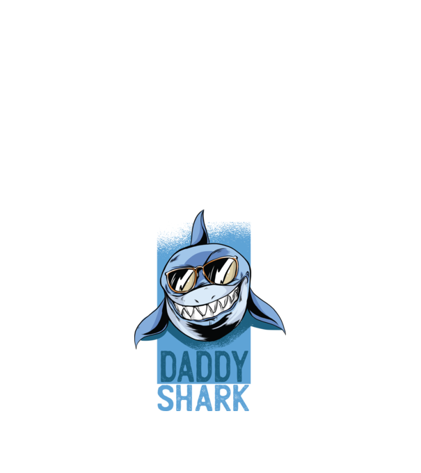 Daddy Shark tricou pentru tata model negru pe tricou