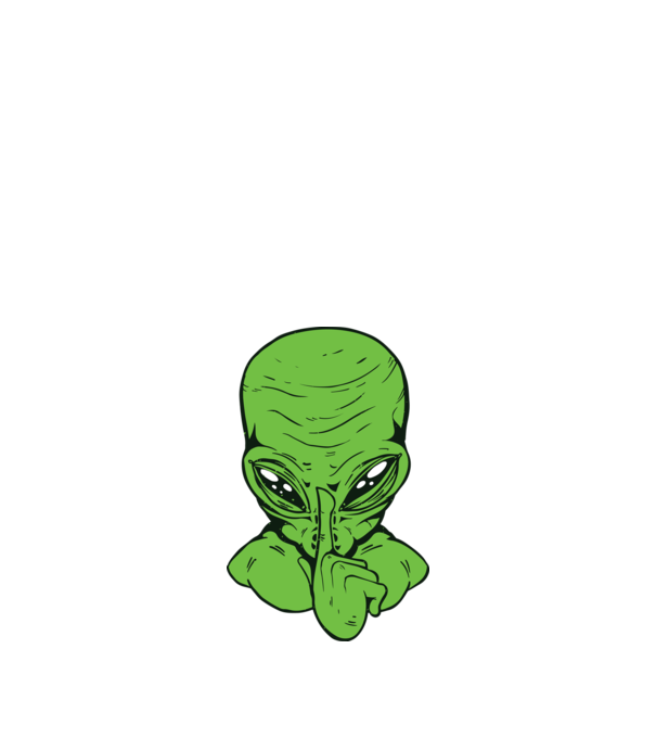 Alien Psst model negru pe tricou