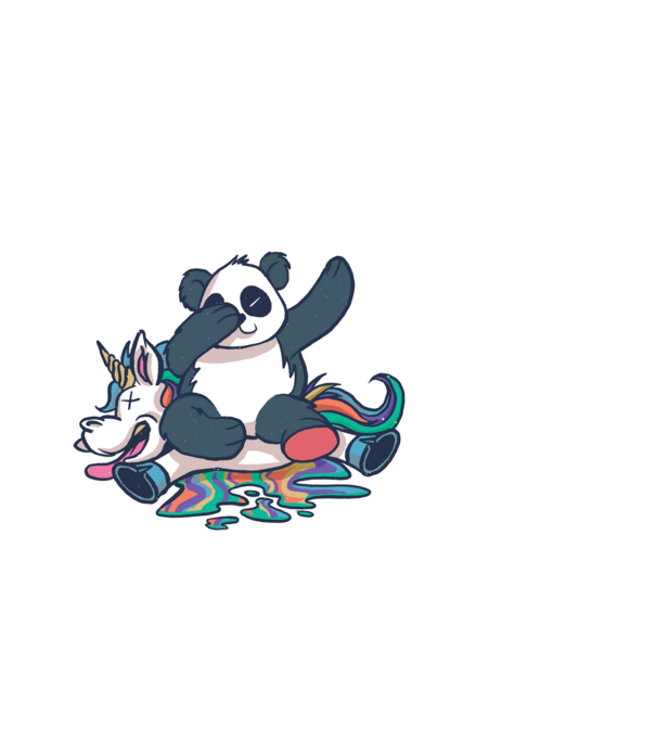 Panda DAB Unicorn model albastru deschis pe tricou