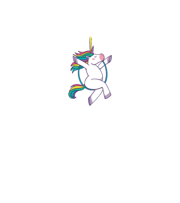 Unicorn pe cerc model alb pe tricou