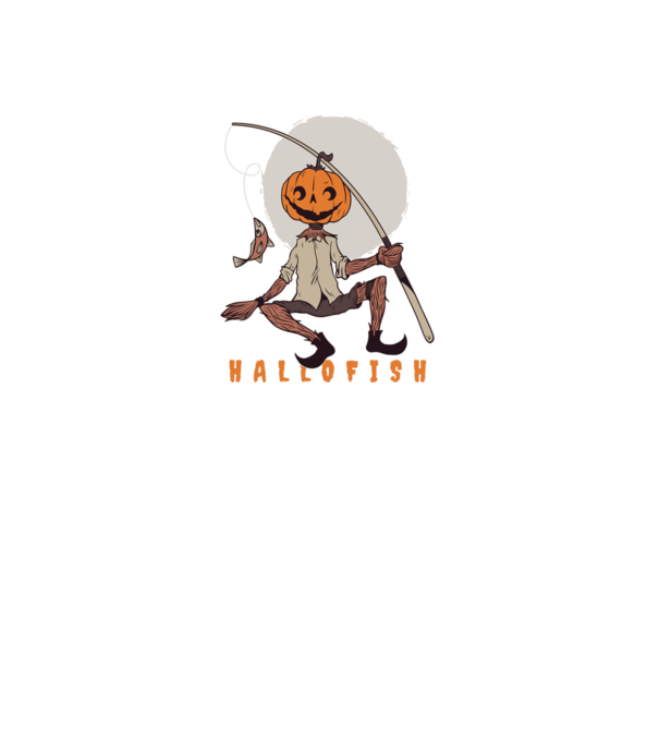 Hallofish - Pescar Halloween model negru pe tricou