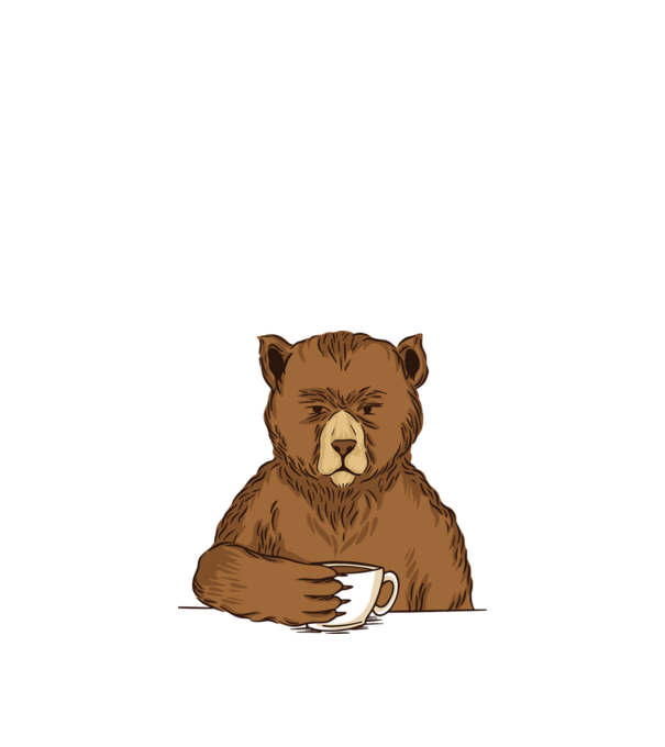 Urs cu cafea model nisipiu pe tricou