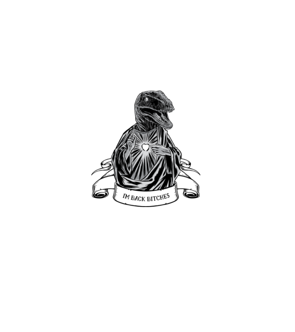 Iisus Raptor Dinozaur model albastru deschis pe tricou