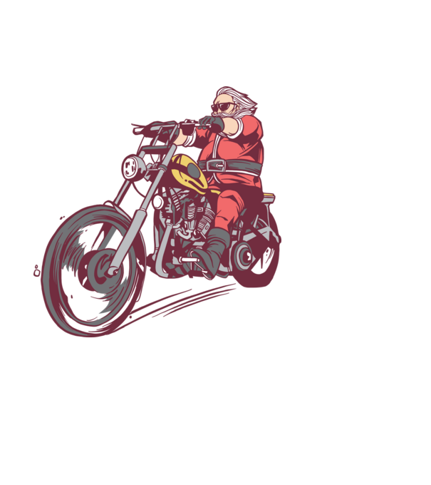 Moș Crăciun motociclist model albastru deschis pe tricou