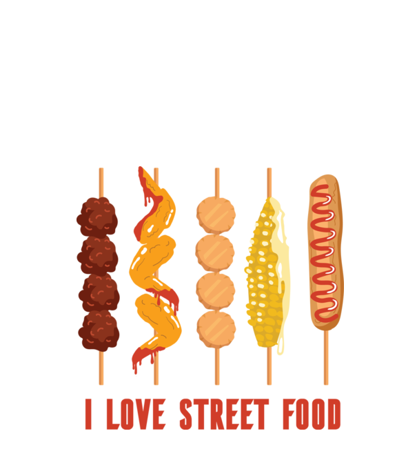 I Love Street Food model negru pe tricou
