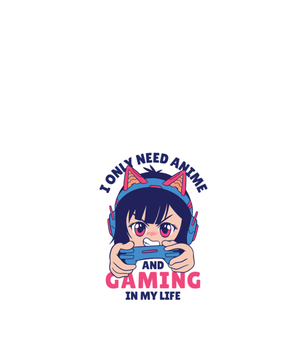 Am nevoie doar de Anime și Jocuri model alb pe tricou