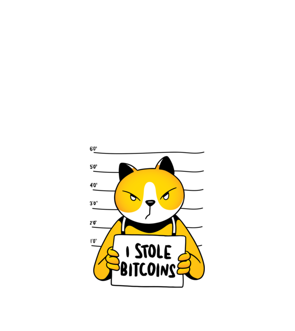 Pisică hoață Bitcoin model nisipiu pe tricou