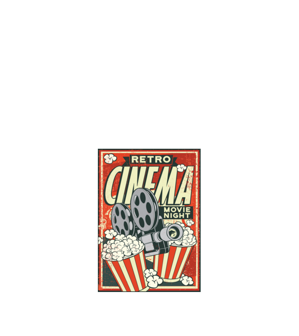 Afiș cinema retro model nisipiu pe tricou