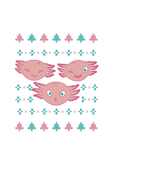 Pulover urât Axolotl model negru pe tricou