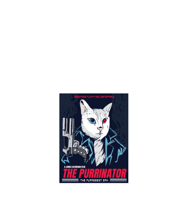 The Purrinator Pisică model nisipiu pe tricou