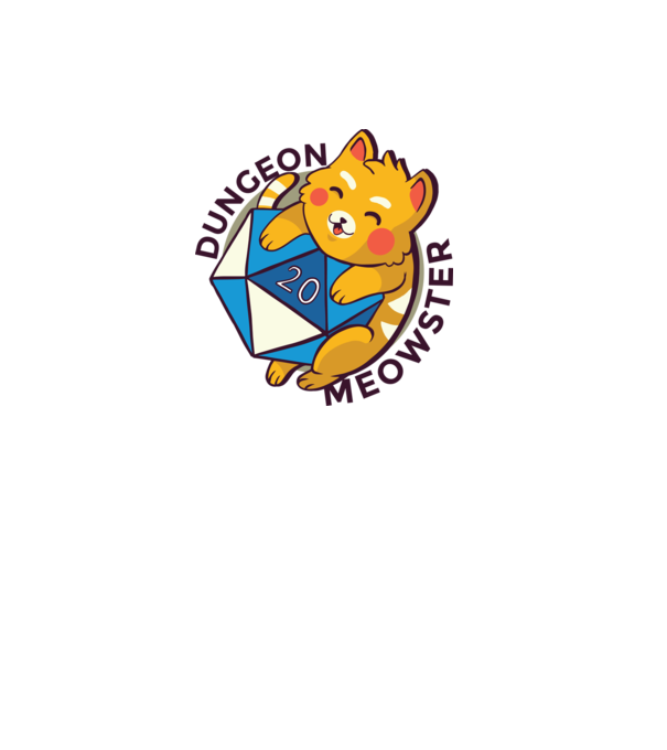 Dungeon Meowster joc de rol RPG tricou cu pisică model alb pe tricou