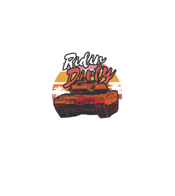Ridin Dirty tricou cu tanc model negru pe tricou