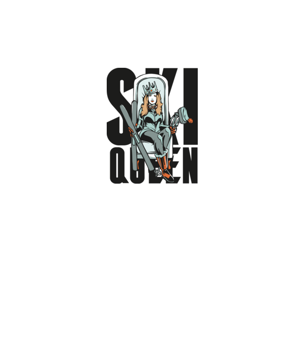 Ski Queen - Regină schioară model gri pe tricou