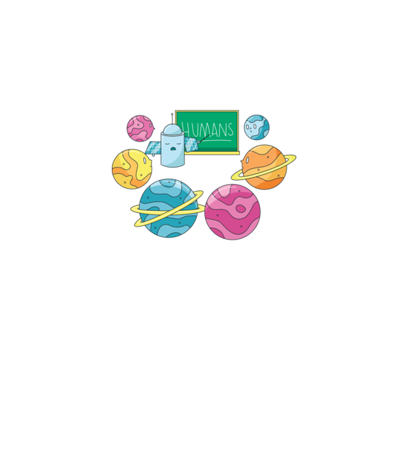 Învățarea planetelor model turcoaz pe tricou