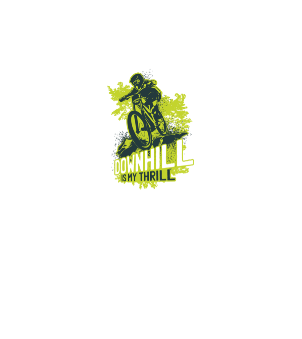 Downhill Is My Thrill tricou bicicletă model negru pe tricou