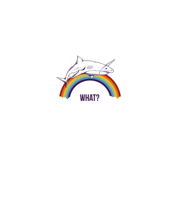 Rechin unicorn model alb pe tricou