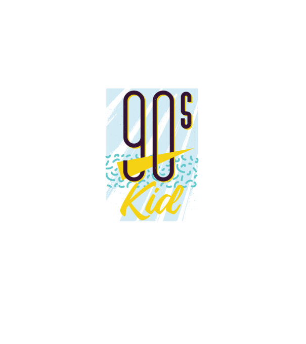 Retro 90s Kid model albastru deschis pe tricou