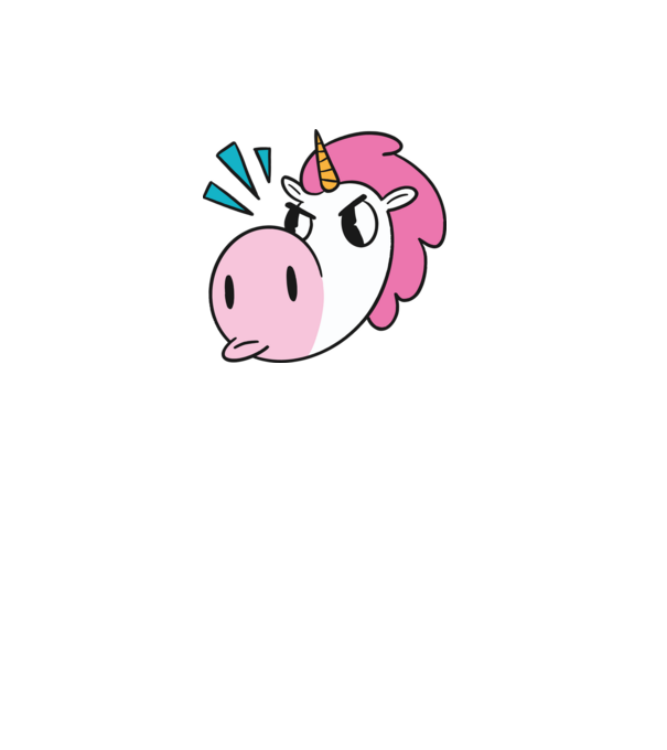 Unicorn supărat model galben pe tricou