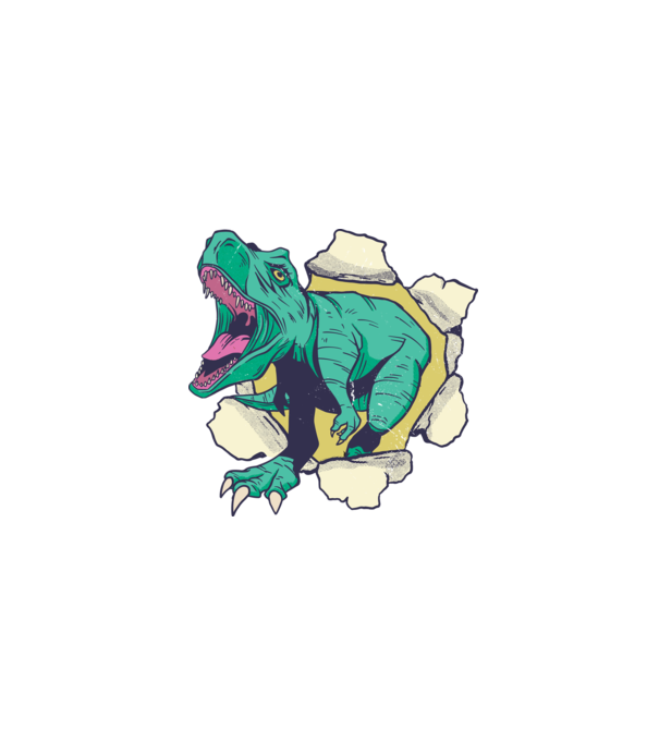 T-rex 3D model negru pe tricou