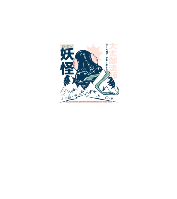 Daidarabotchi Yokai Anime model alb pe tricou