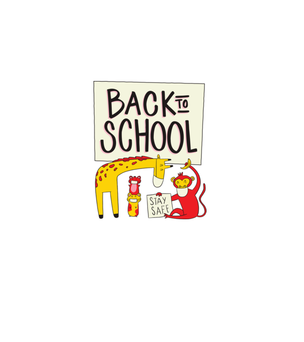Back To School Animale model gri pe tricou