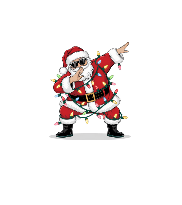 Santa Dab model alb pe tricou
