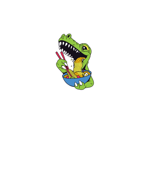 T-rex Ramen model gri pe tricou