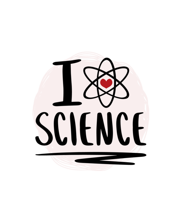 I Love Science știință model alb pe tricou