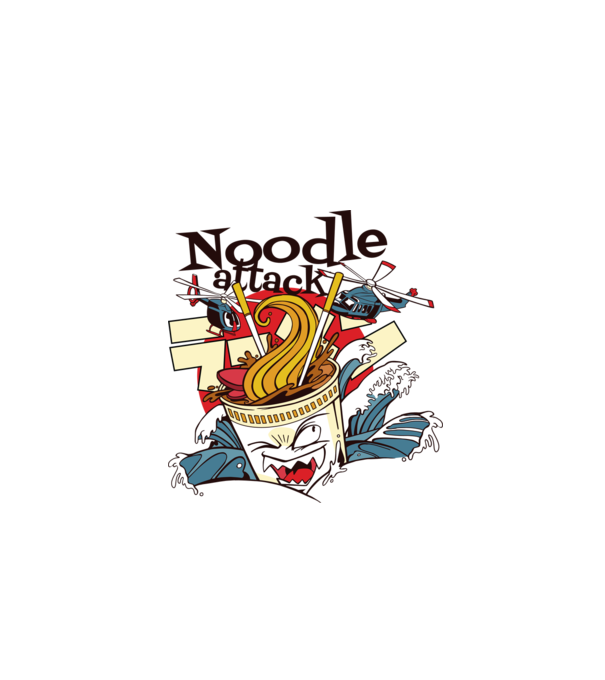 Noodle Attack model turcoaz pe tricou