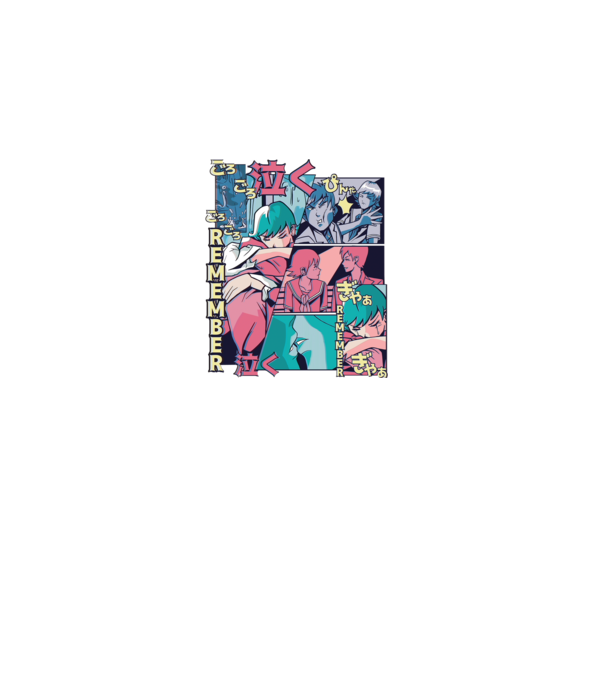 Anime Vaporwave benzi desenate model alb pe tricou