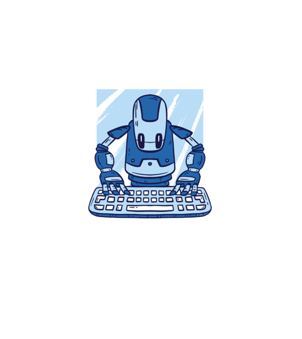 Automatizare robot model albastru regal pe tricou