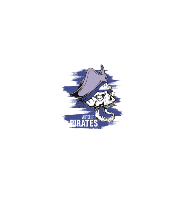 Airship Pirates 2 - Pirat model alb/roșu pe tricou