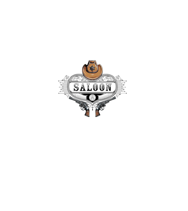 Cowboy saloon western model albastru deschis pe tricou
